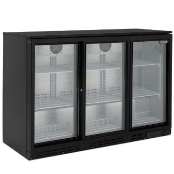Picture of BLIZZARD Triple Sliding Glass Door Bottle Cooler Black BAR3SL