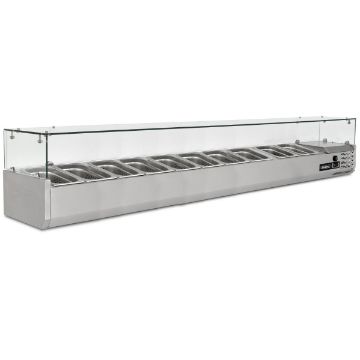 Picture of BLIZZARD 2m Glass Canopy 1/4 Gastronorm Prep Top TOP2000-14CR