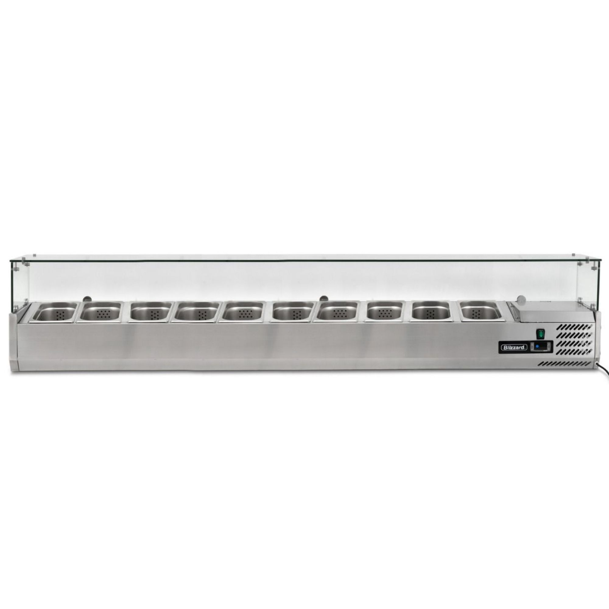 Picture of BLIZZARD 2m Glass Canopy 1/4 Gastronorm Prep Top TOP2000-14CR