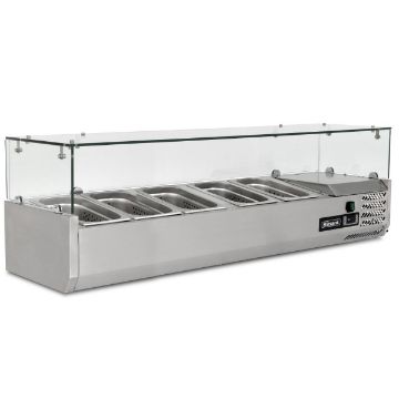 Picture of BLIZZARD 1.2m Glass Canopy 1/4 Gastronorm Prep Top TOP1200-14CR