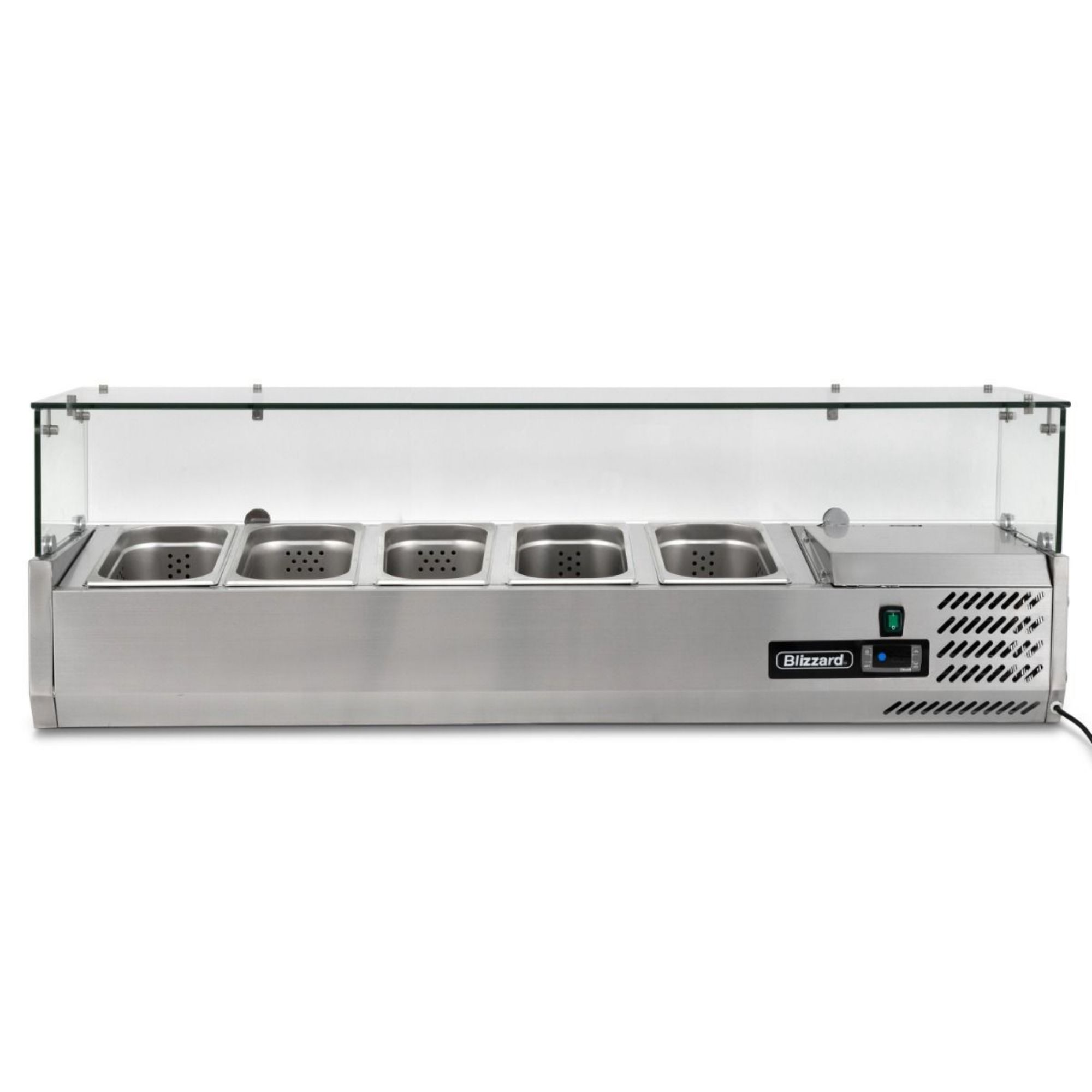 Picture of BLIZZARD 1.2m Glass Canopy 1/4 Gastronorm Prep Top TOP1200-14CR