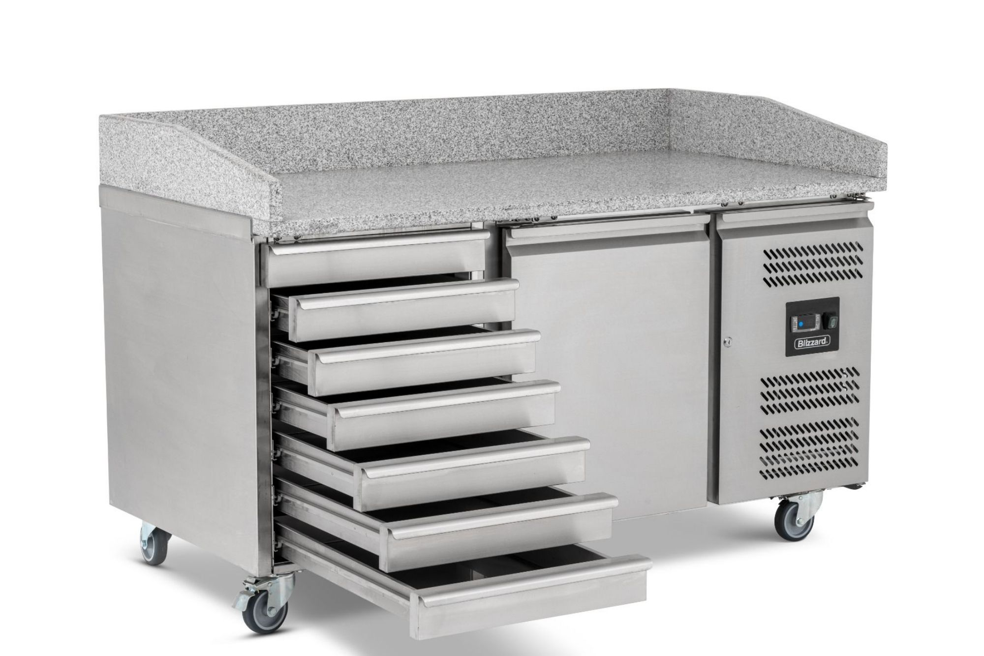 Picture of BLIZZARD 580L Single Door Pizza Prep With Neutral Drawers BPB1500-7N