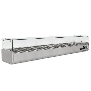 Picture of BLIZZARD 2m 1/3 Gastronorm Prep Top with Glass Cover TOP2000CR