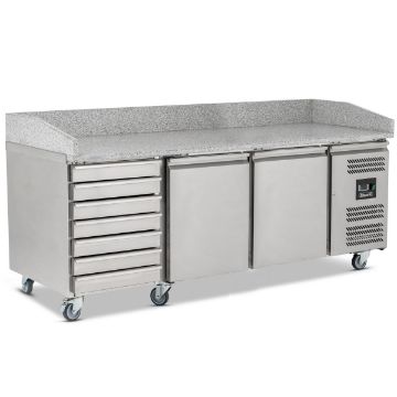 Picture of BLIZZARD Double Door Pizza Prep With Neutral Drawers BPB2000-7N