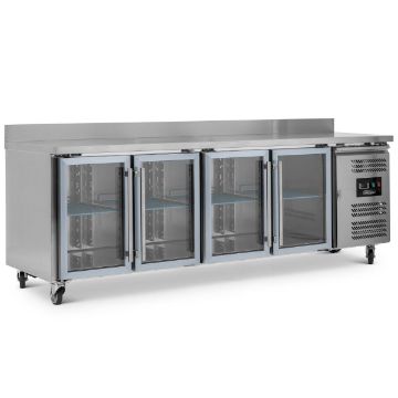Picture of BLIZZARD 553L Four Glass Door Counter Refrigerator With Upstand HBC4CR