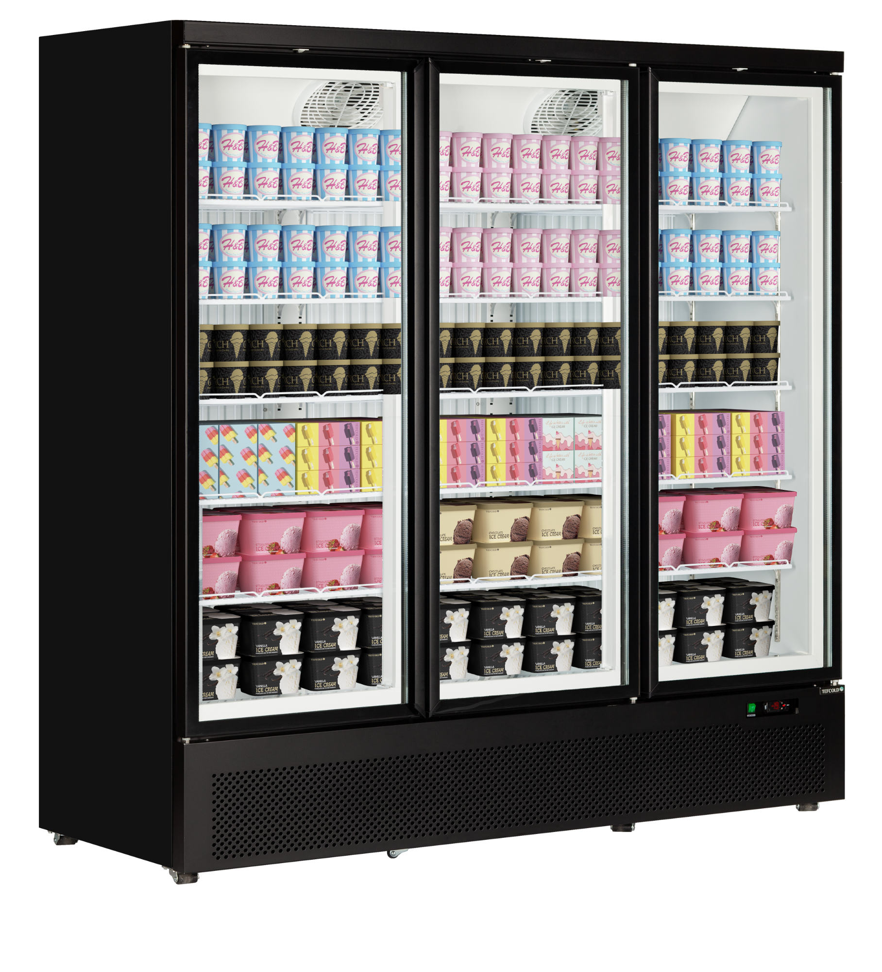 Picture of Atom Maxi F3DB BLACK Glass Door Freezer