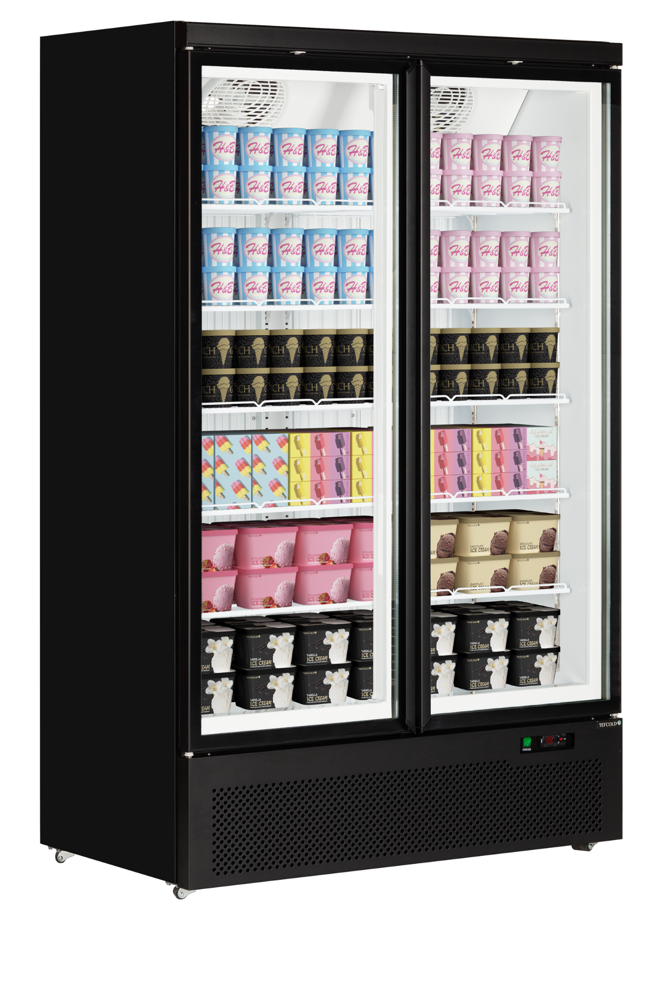 Picture of Atom Maxi F2DB BLACK Glass Door Freezer