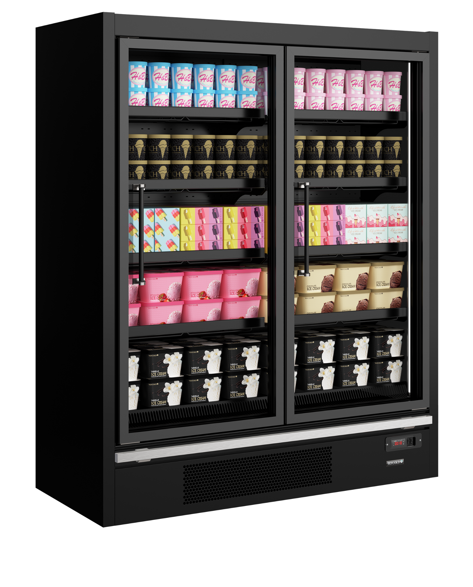 Picture of Tefcold Galaxy+ GPF2D Black Glass Door Freezer