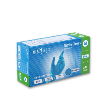Picture of Spiritpak Examination Blue Nitrile PF Gloves M (10x100)