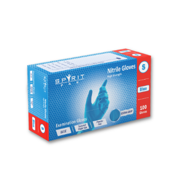 Picture of Spiritpak Examination Blue Nitrile PF Gloves S (10x100)