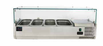 Picture of Chefs Range TU120013G 1200mm Glass Topping well 3 x 1/3gn + 1 x 1/2gn