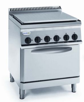 Picture of Tecnoinox PPF70V7 4 zone solid top electric range with electric fan oven