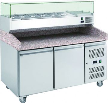 Picture of Chefs Range PP2+ - 2 Door Pizza Prep Counter - 5 x 1/3gn + 1 x 1/2gn Containers