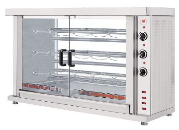 Picture of North HK12 - 3 spit - 15 bird Slimline Electric Chicken rotisserie