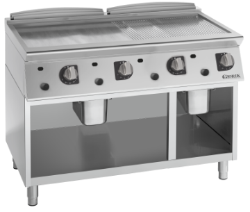 Picture of Giorik FMG76GCRX - 4 Zone Gas griddle - 1/2 Smooth + 1/2 ribbed plate chrome plated