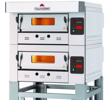 Picture of Italforni EGA-2 Heavy duty twin deck gas pizza oven - 8 x 12" Pizzas
