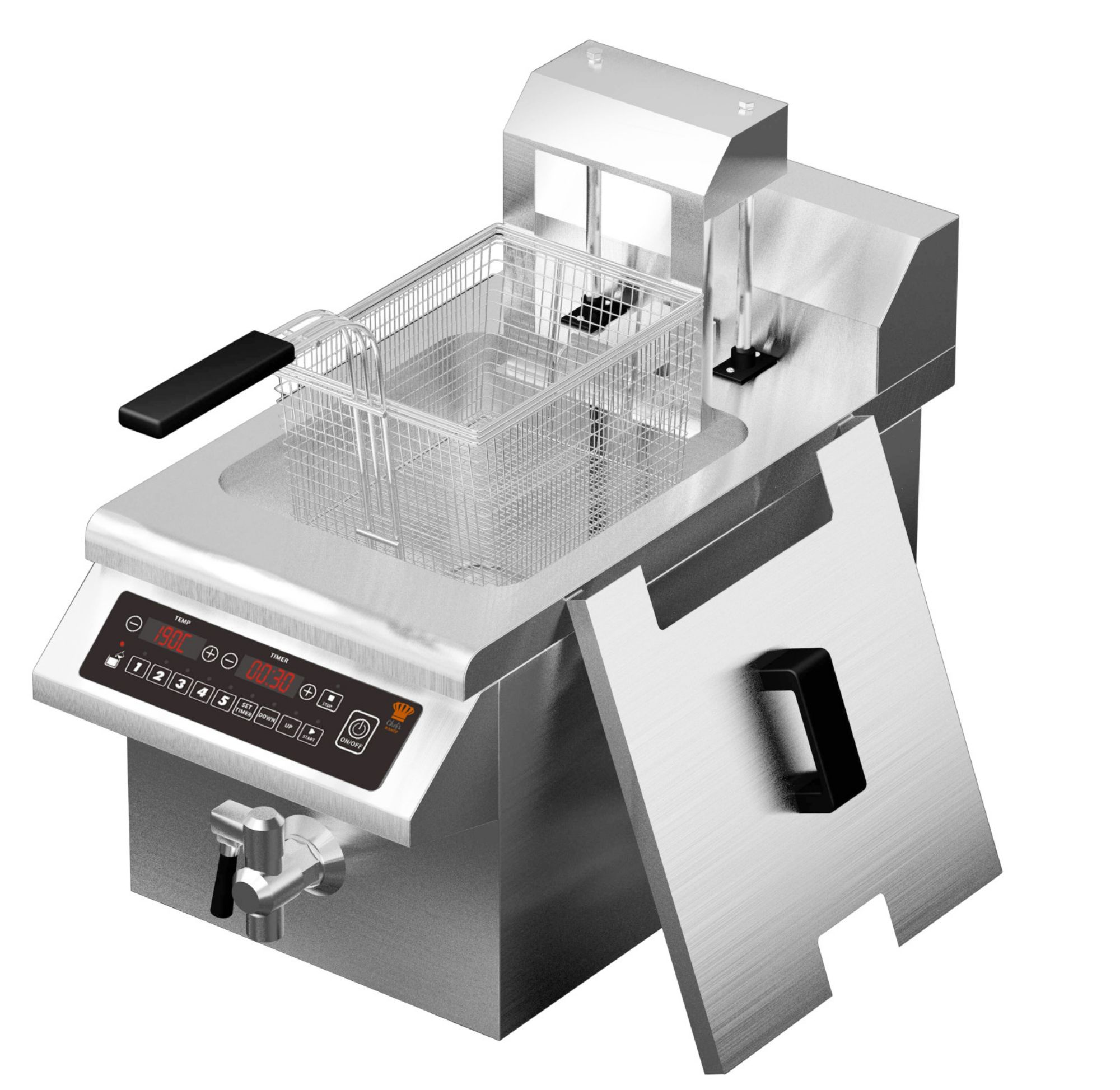 Picture of Chefs Range E350Z8F-L - 8 Ltr Counter top Induction fryer with auto basket lift