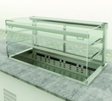 Picture of Emainox Elegance 8046900HC 2 x 1/1gn Grab & Go Drop In 2 Tier Refrigerated display + Dolewell base