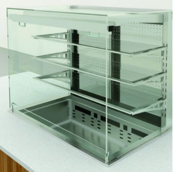 Picture of Emainox Elegance 8046529HC 3 x 1/1gn Drop In 3 tier Refrigerated Display + Dolewell base - Operator serve