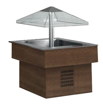 Picture of Emainox "Isola" Mobile Salad Bar with motorised sneeze guard - 8 x 1/1gn