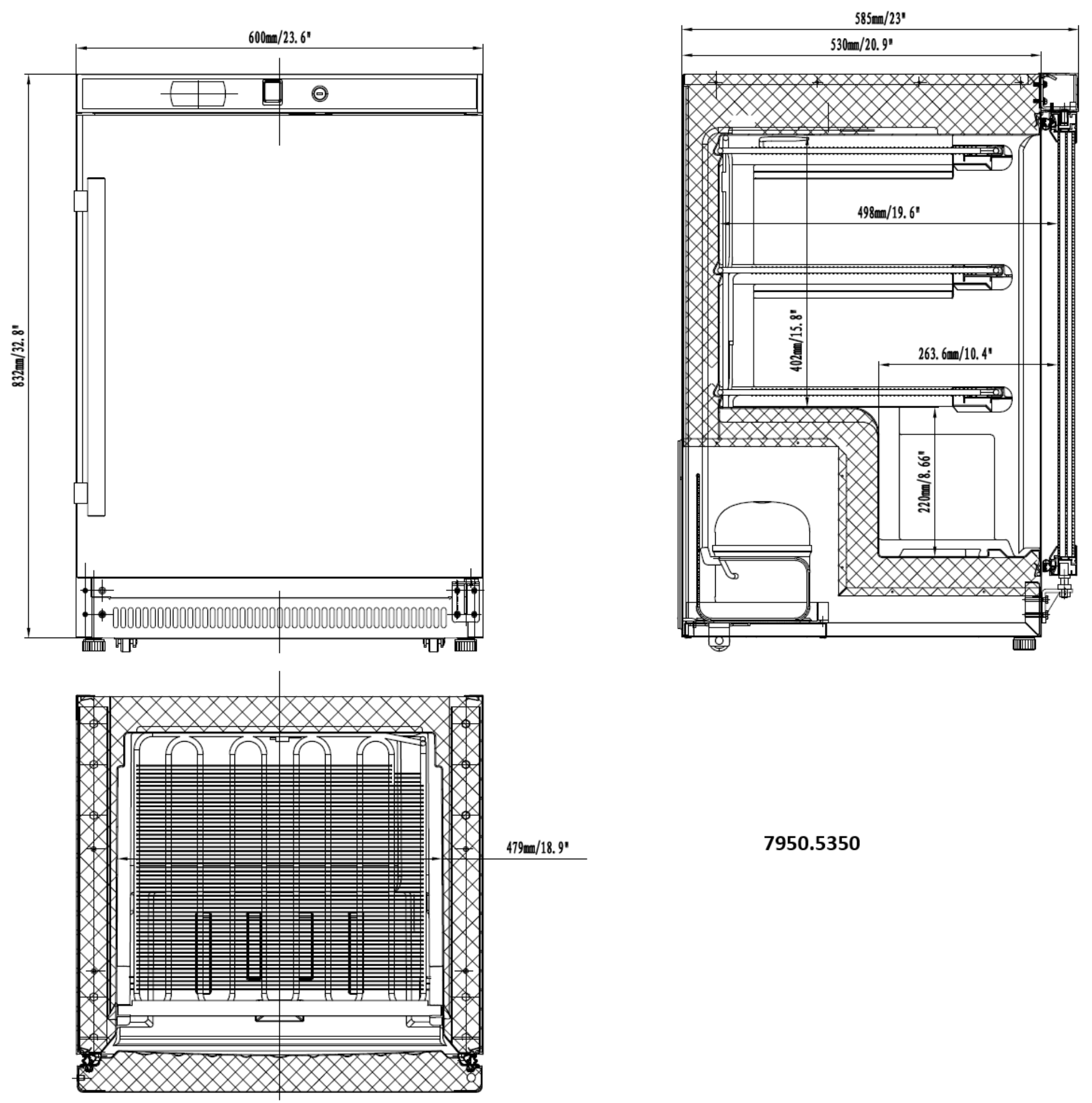 Picture of Combisteel Stainless Steel One-Door Freezer - 92 L