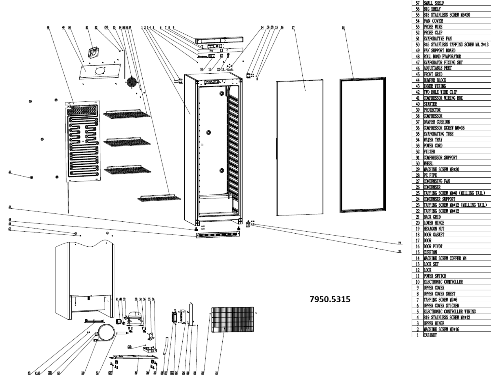 Picture of Combisteel White One-Door Refrigerator - 357 L