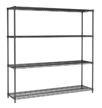 Picture of Combisteel Four-Level Black Powder-Coated Shelf Unit - 1800 mm