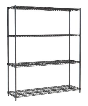 Picture of Combisteel Four-Level Black Powder-Coated Shelf Unit - 1500 mm