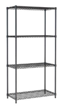 Picture of Combisteel Four-Level Black Powder-Coated Shelf Unit - 900 mm