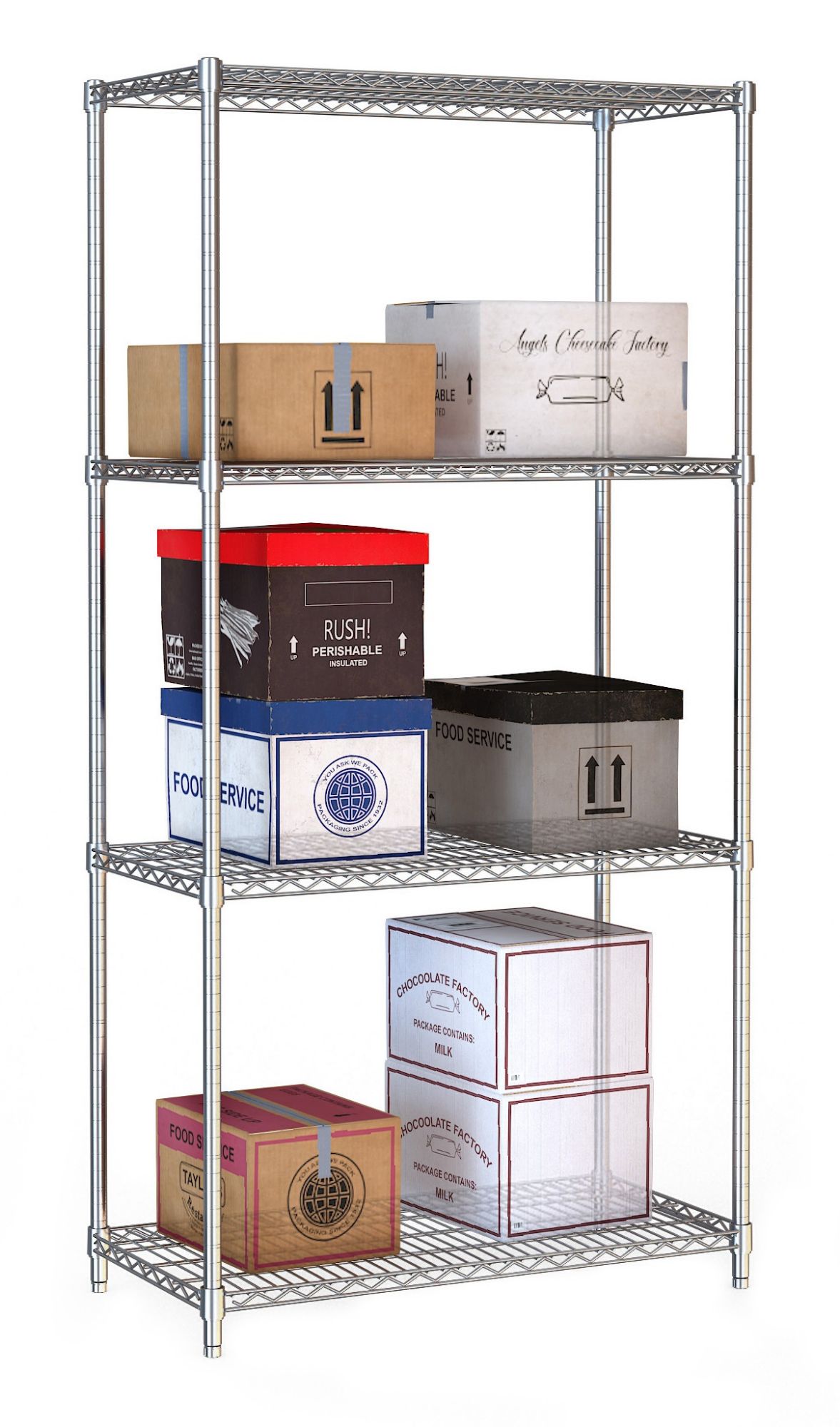 Picture of Combisteel Four-Level Chromed Steel Shelf Unit - 900 mm