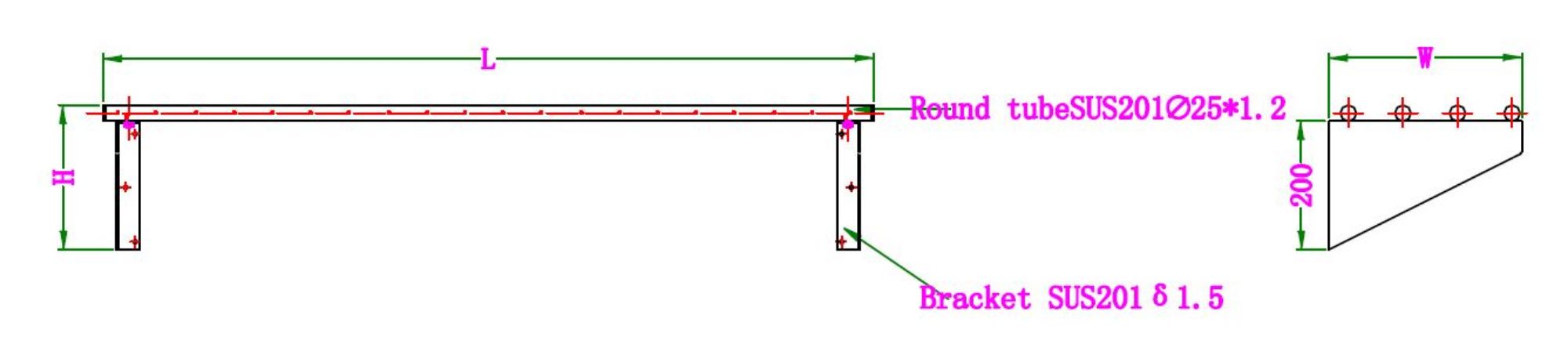 Picture of Combisteel Stainless Steel Tube Shelf - 900 mm