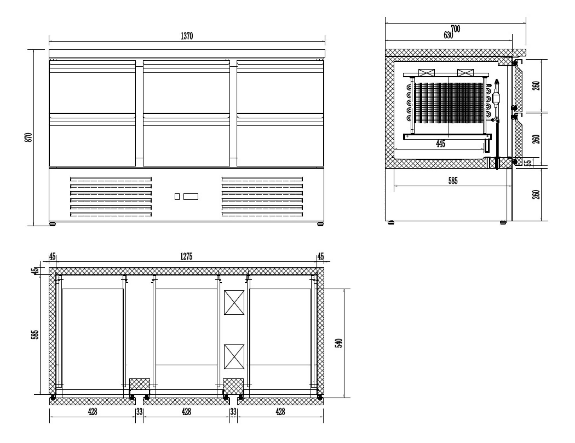 Picture of Combisteel Energy Line 6-Drawer Refrigerated Counter with Evaporator - 400 L