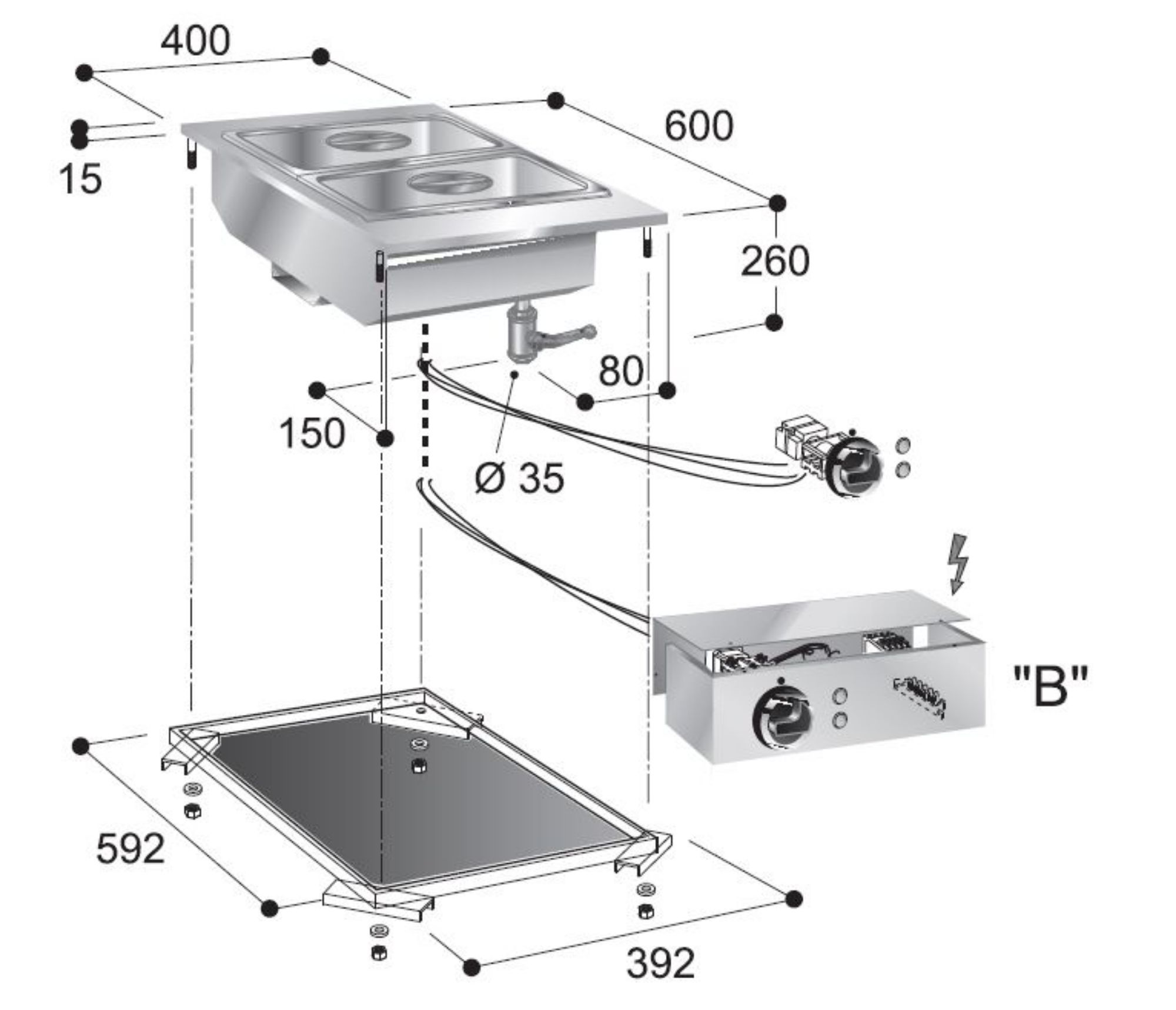 Picture of Combisteel Bain-Marie Unit - +30 to +90 °C