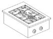 Picture of Combisteel Drop-In Two-Burner Gas Range - 7 kW