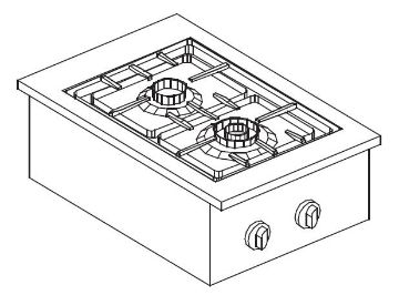 Picture of Combisteel Drop-In Two-Burner Gas Range - 7 kW