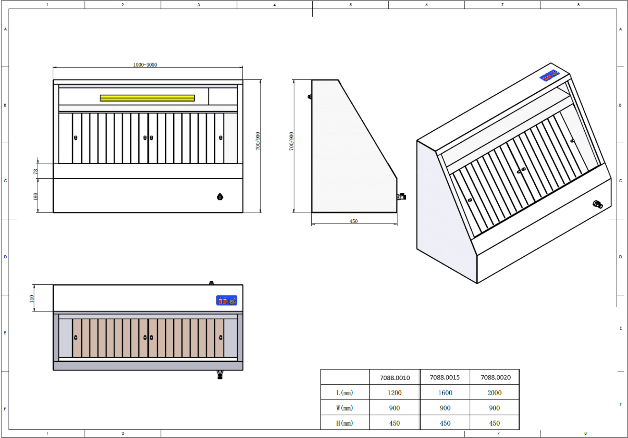 Picture of Combisteel 900 Wall-Mounted Hood Complete - 2000 mm