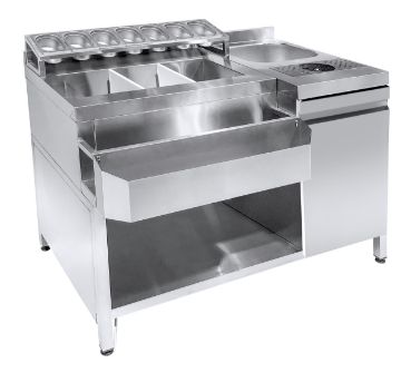 Picture of Combisteel Cocktail Bar Station with Sink and Glass Rinser - 1340 mm