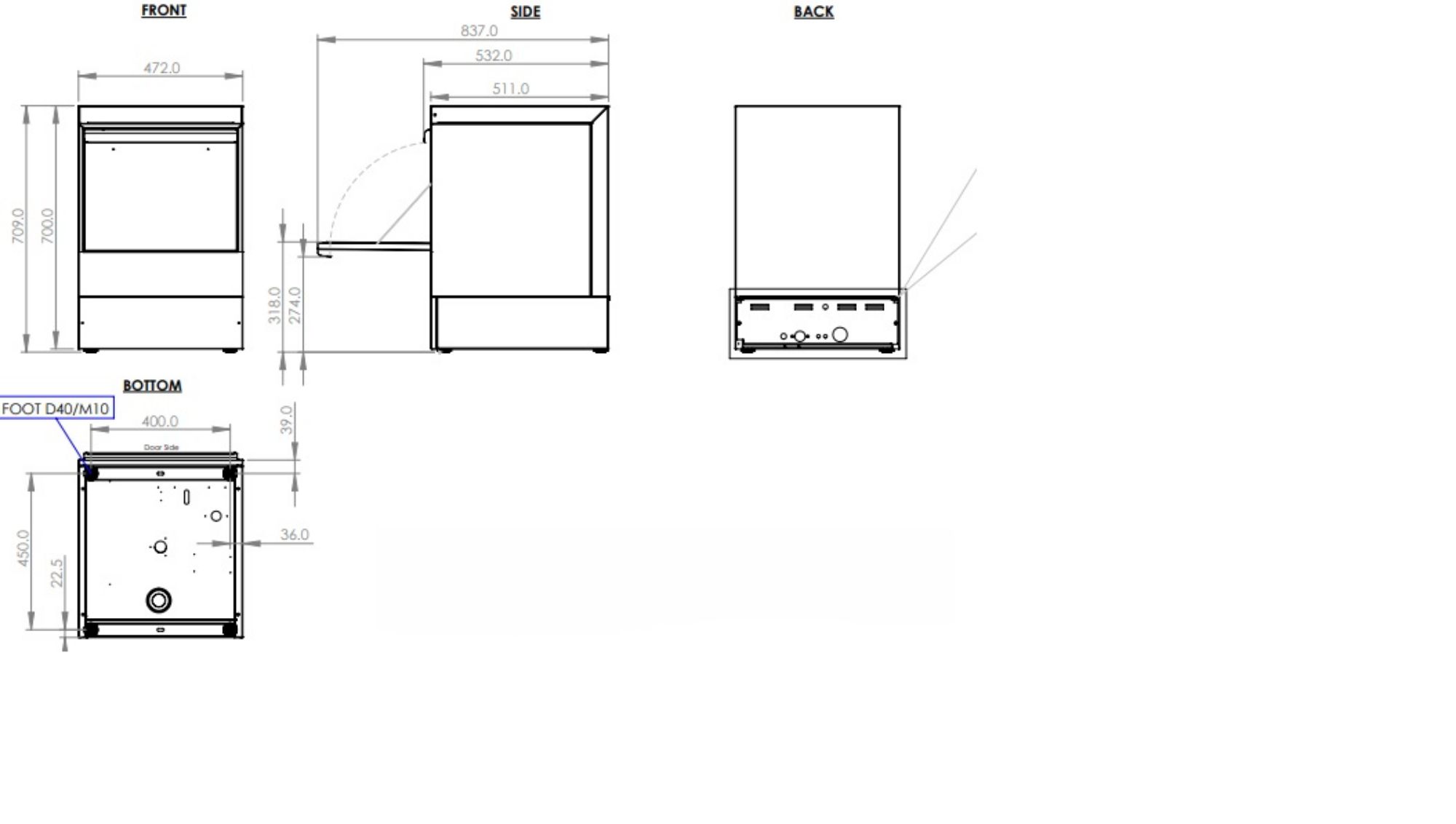 Picture of Combisteel Glass Washer ENT 400-230 - 30 Baskets/Hour
