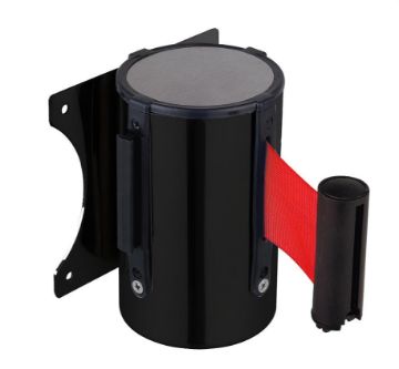 Picture of Combisteel Black Wall-Mount Stanchion - 3 m Belt