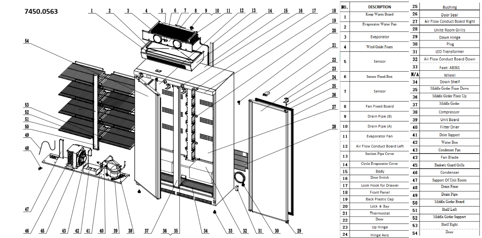 Picture of Combisteel White Two-Door Refrigerator - 744 L