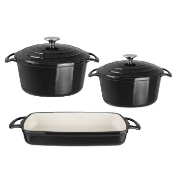 Picture of Vogue Cook Like A Pro 3-Piece Cast Iron Casserole Dish Set