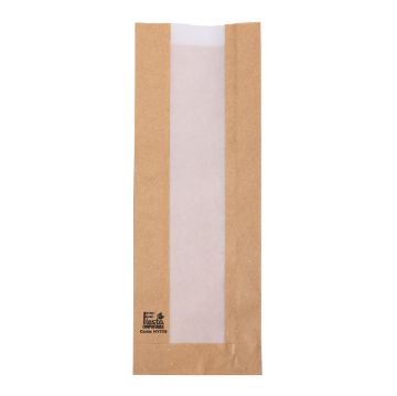 Picture of Fiesta Compostable Baguette Bags with Glassine Window 300x100x60mm (1000 Pack)
