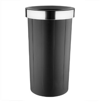 Picture of Bolero Bin with Open Top Lid Black 60Ltr