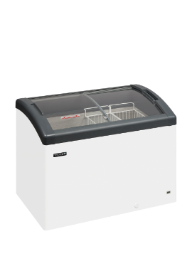 Picture of Elcold FOCUS 106 GREY Sliding Curved Glass Lid Chest Freezer