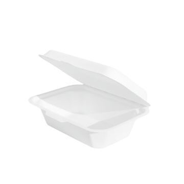 Picture of New 7"x5" Small Bagasse Rectangle Meal Box(4x50's) PFAS FREE
