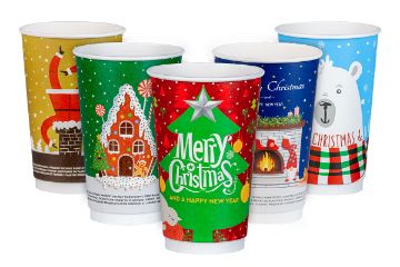 Picture of 12oz Christmas Double Wall Coffee Cups (500)