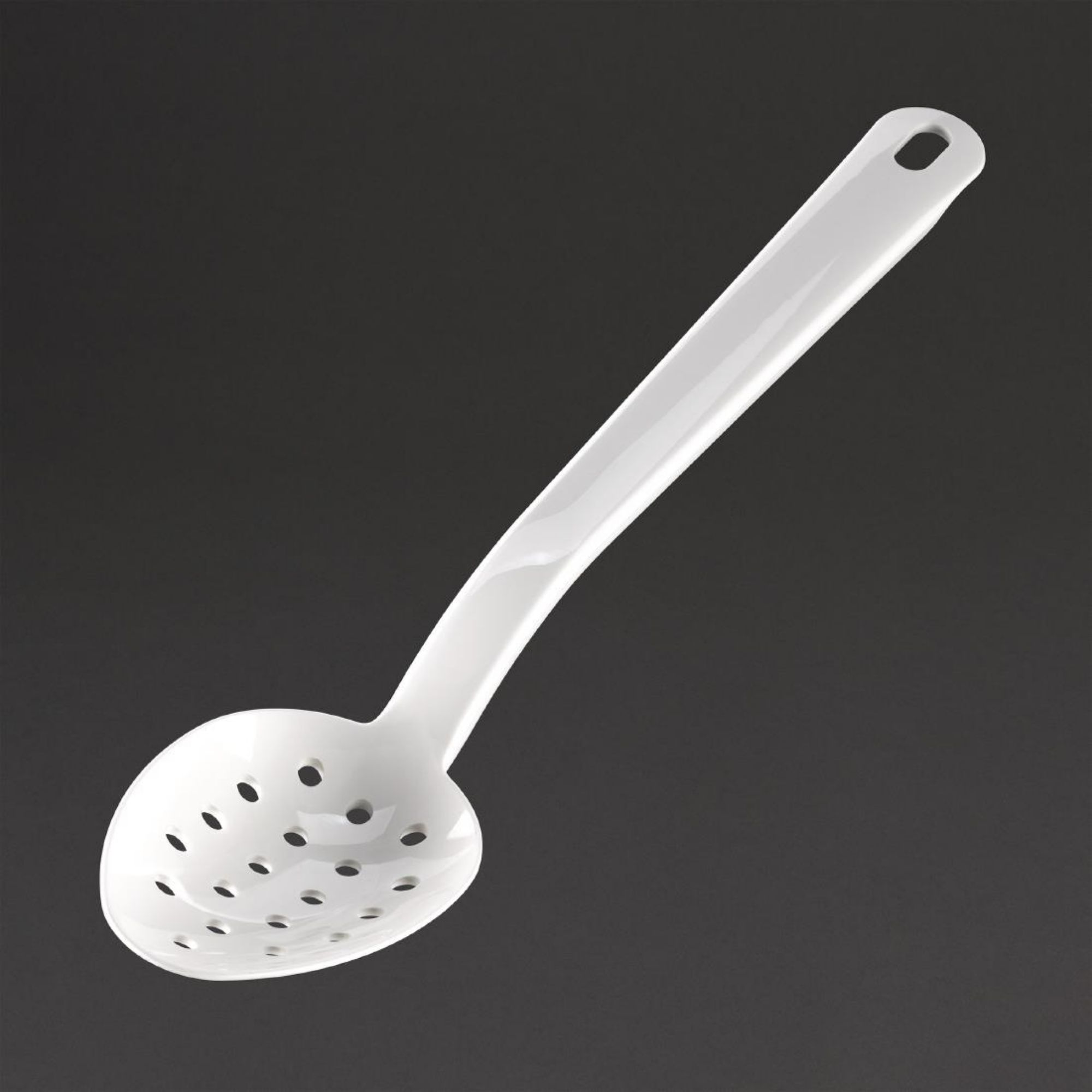 Picture of Matfer Bourgeat Exoglass Perforated Serving Spoon White 13"