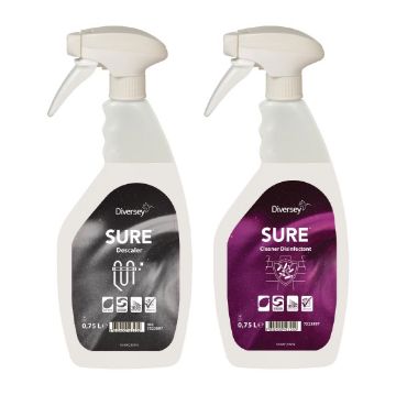 Picture of SURE Cleaner and Disinfectant / Descaler Refill Bottles 750ml (6 Pack)