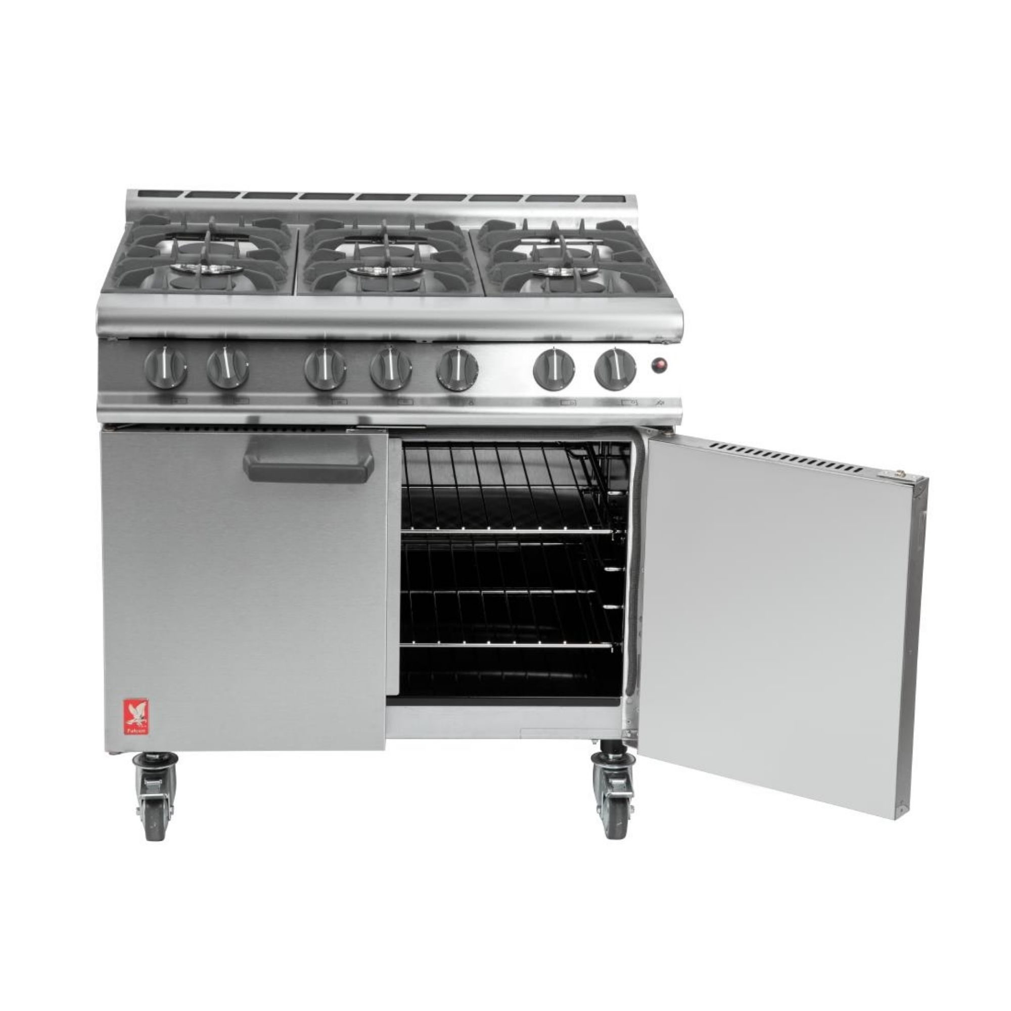 Picture of Falcon 6 Burner Dominator Plus Oven Range G3101 Natural Gas with Castors