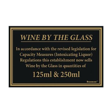Picture of Beaumont 125ml & 250ml Wine Law Sign 170x110mm